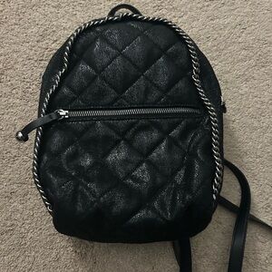 Stella McCartney Vegan Suede Quilted Chain-Trim Backpack